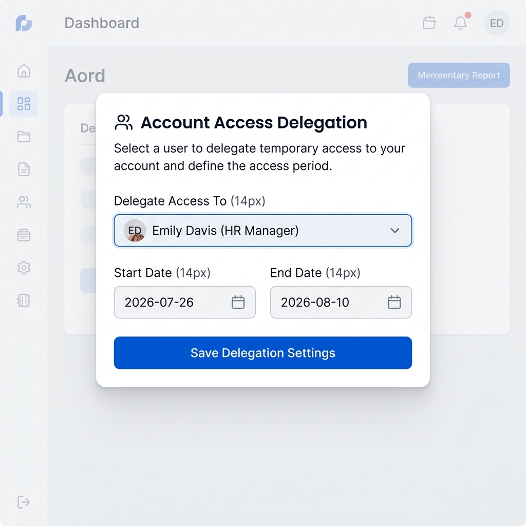 Account Access Delegation profile card